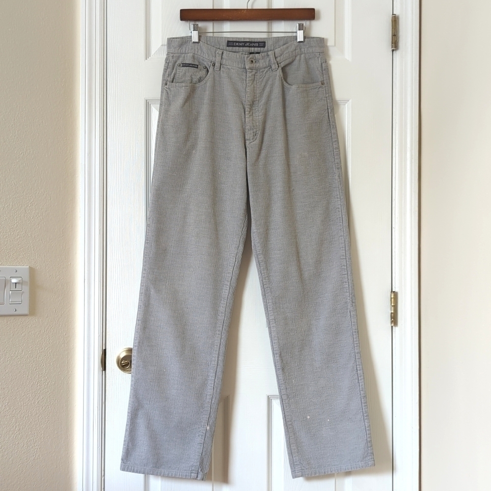 DKNY Jeans Y2K Vintage Classic Corduroy Relaxed Fit Straight Leg Pants Gray 34 - Picture 1 of 14